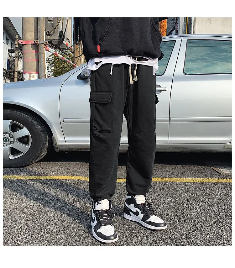 

Ankle Banded Men's Harajuku Fashion Brand Loose Sports Casual Cropped Pants Hong Kong Ins Korean Style