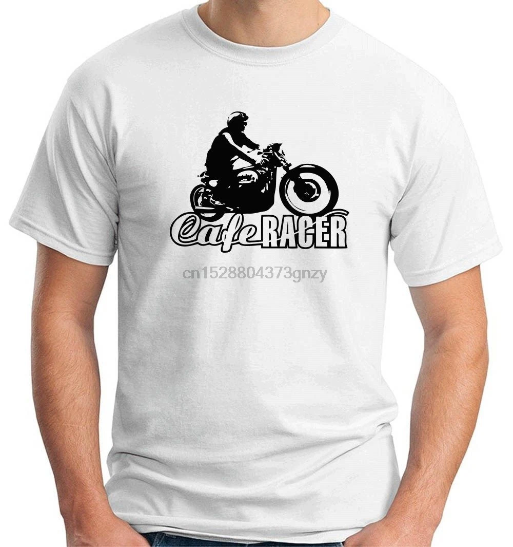 2019 Новые мужские футболки TB0442 кафе гонщик Винтаж Motard Печать Круглый вырез