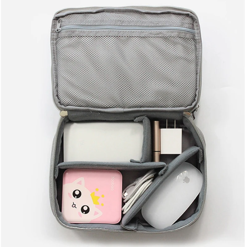 Portable Polyester Cable Bag Hard Drive Ipad Mini Storage Toolbox Box Accessories Digital USB Gadget Organizing | Дом и сад