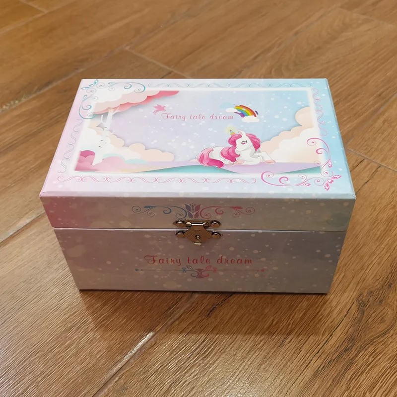 Музыкальная шкатулка в виде единорога стандартная для украшений Подарочная