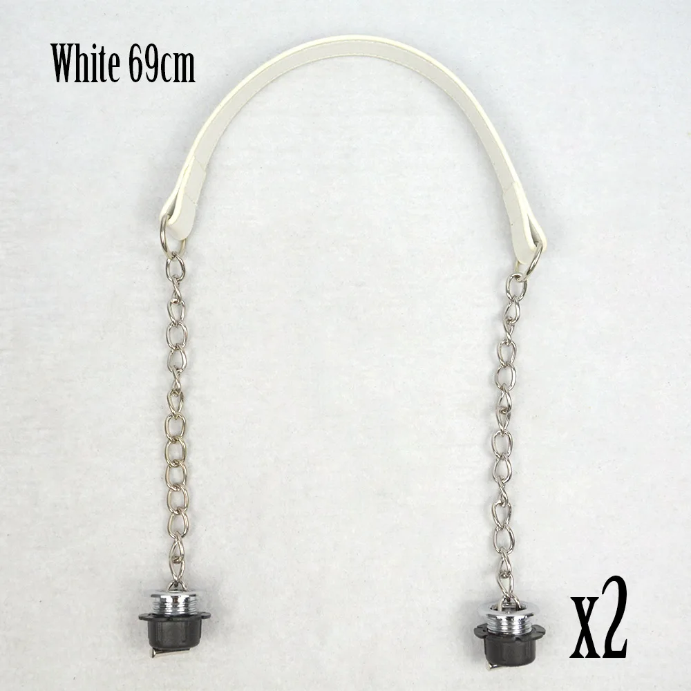 white Новинка, TANQU, 1 пара серебряных коротких толстых цепей Obag с металлическим напылением и винтом для сумки, женская сумка через плечо - Цвет: white