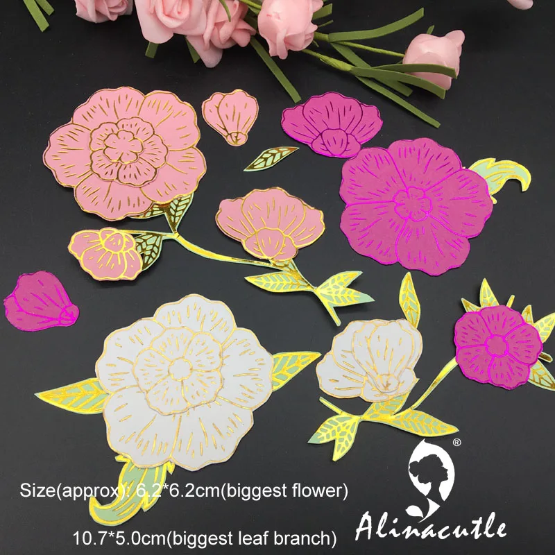 Горячая фольга пластина Штамповка металлический штамп 11 шт. набор цветочных