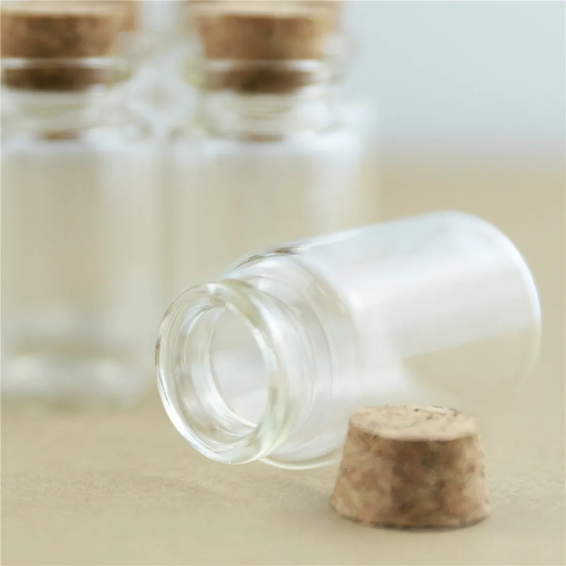 50pcs/lot 30*50mm 20ml DIY Mini Wishing Glass Bottles Cork Crafts Jars Stopper Transparent Empty | Дом и сад