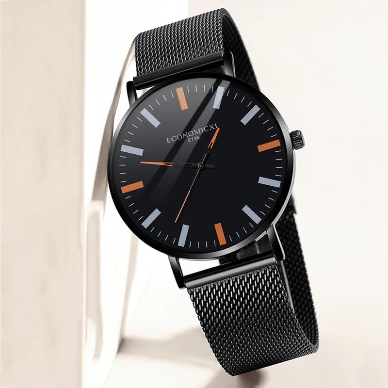 Красочные повседневные мужские часы минималистичные сетки Простые Модные