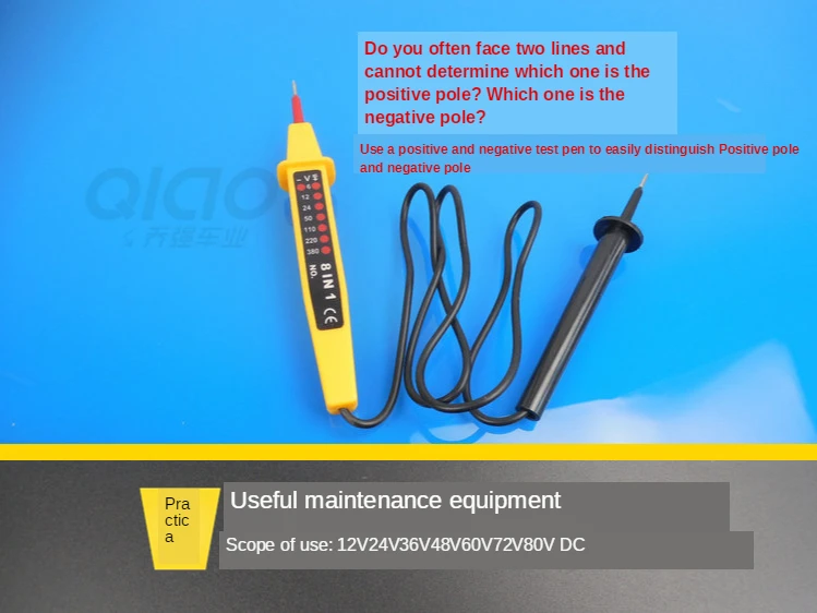 

8 in 1 Car Voltage Test Pen Polar Current Tester Detector Electrical Instrument Voltmeter AC DC 6-380V