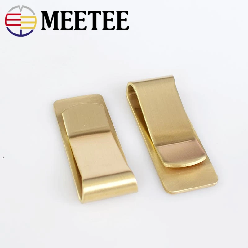 1 шт. Meetee 50*20 мм Ретро латунный толстый стиль зажим Пряжка бумажник для мужчин и