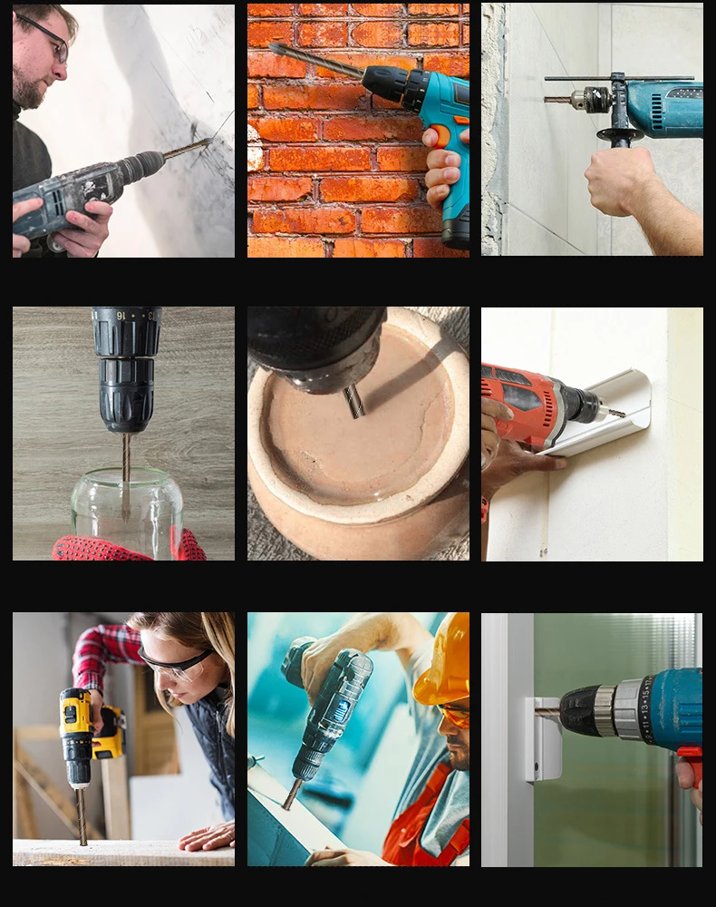 

5Pcs Cross Hex Tile Bits Glass Ceramic Concrete Hole Opener Alloy Triangle Drill Size 4/5/6/8/10/12 mm8/10/12 mm