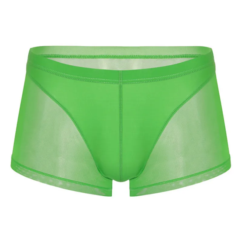6Pcs/Box Thin Shorts Men's Solid Color Underwear Translucent High Elastic Low Waist U-convex UOMO Seasons Boxer Panties