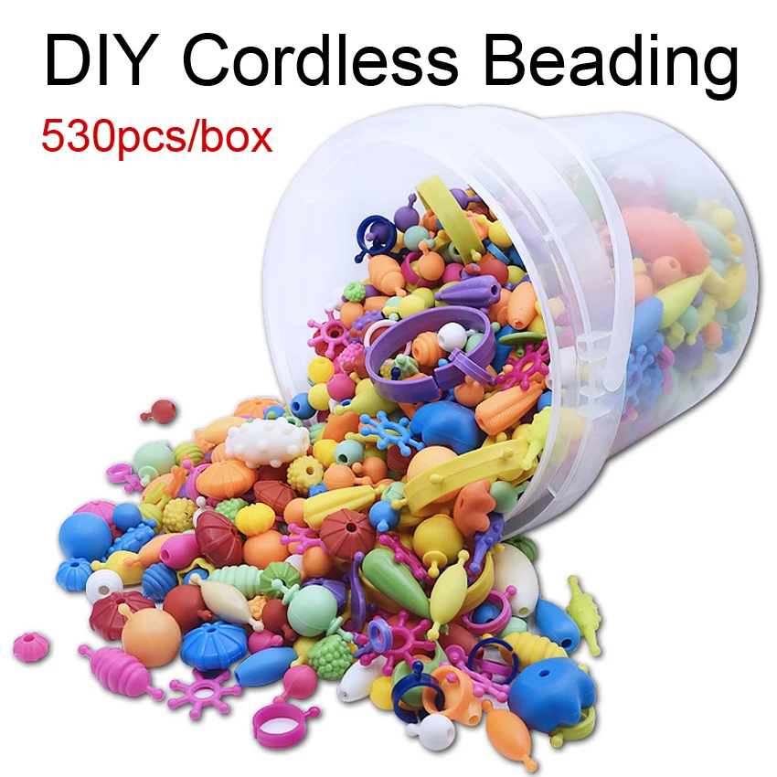 DOLLRYGA дети ремесло DIY Новые беспроводные бусины 530 шт/бочонок радужные бусины разной формы lote Детская игрушка Детские игрушки Подарки для мальчиков и девочек