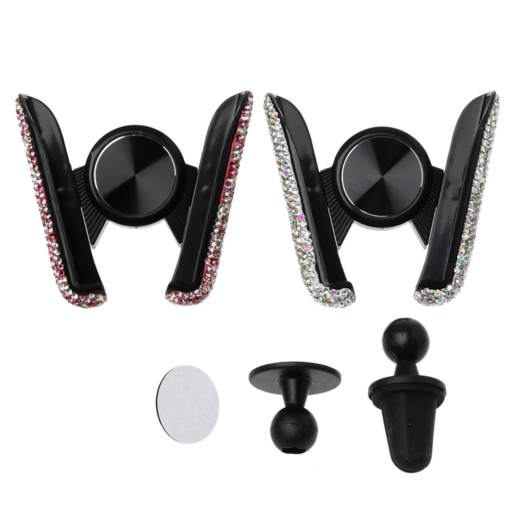 Универсальный держатель для телефона с кристаллами и стразами на вентиляционное