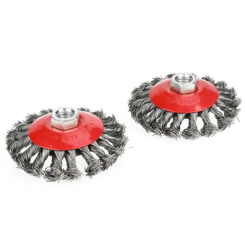 

4 x Wire Cup Brush Wheel 3"(75mm) 4'' (105mm) For M14 Angle Grinder Twist Knot