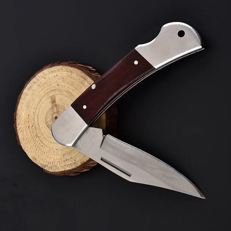 

Hysenss 3CR13 Stainless Blade Wood Handle Jackknife for Outdoor Camping Hunting Peeling Tool Diving Folding Pocket Folding Knife