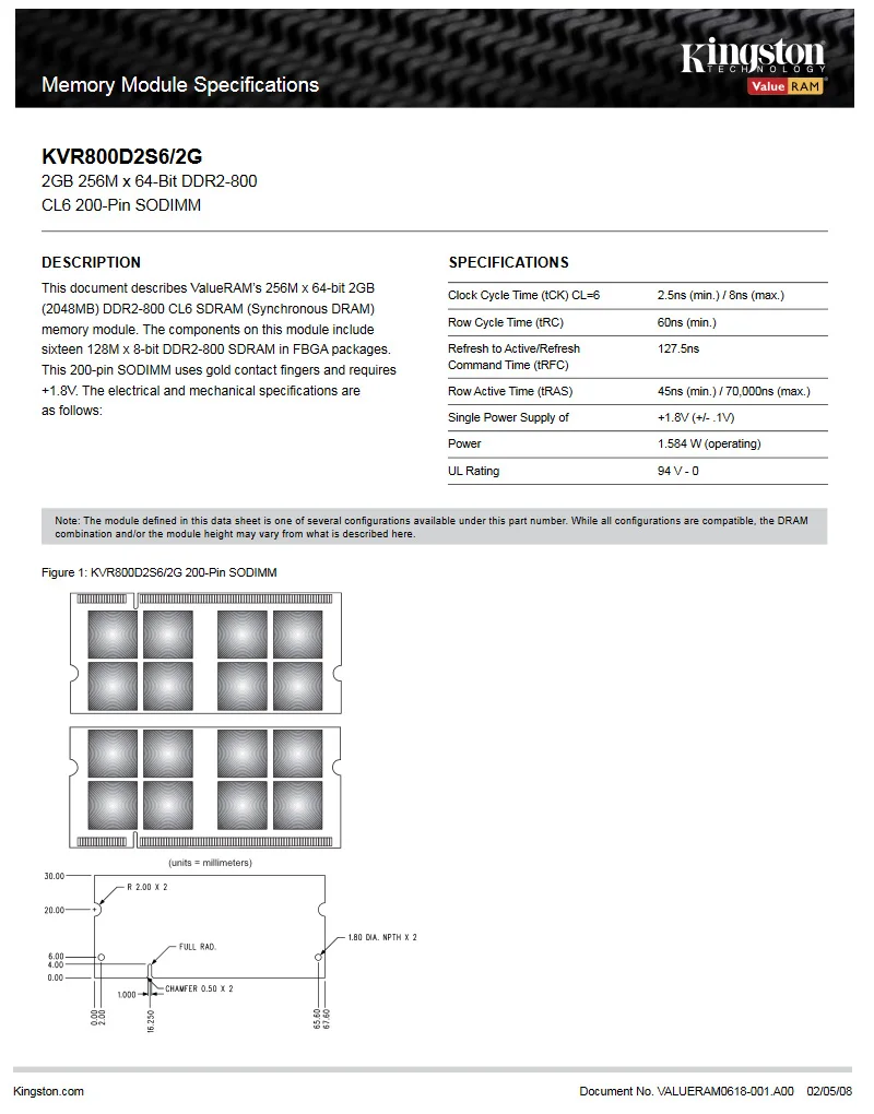 Kingston ноутбук память DDR2 800 DDR2 4 Гб 2 Гб ноутбук оперативная память ddr2 4 ГБ = 2 шт* 2G PC2-6400S 1,8 в