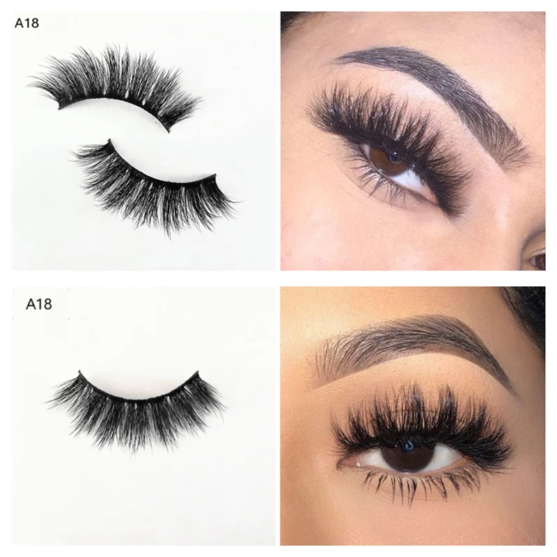 

3D Fake Mink Hair False Eyelashes Natural/Thick Long Eye Lashes Wispy Makeup Messy Winged Extension Tools Wimpers