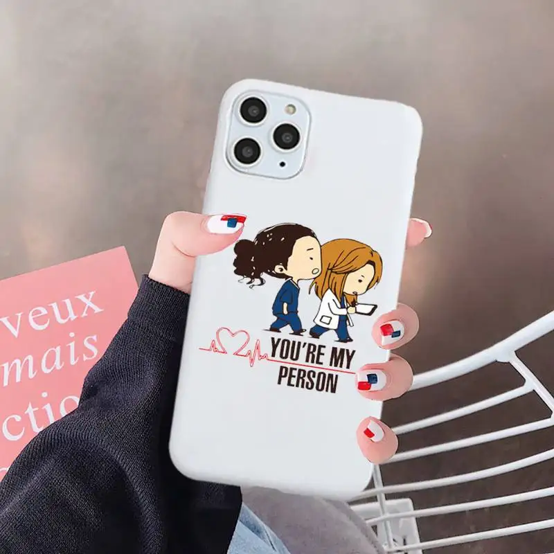 

Greys Anatomy Phone Case White Candy Color for iPhone 6 7 8 11 12 s mini pro X XS XR MAX Plus