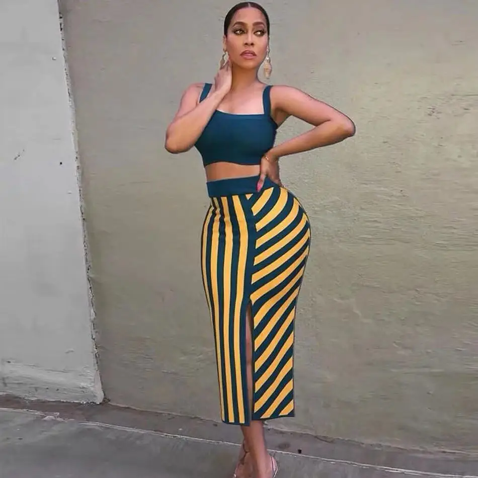 Новые модные топы с повязкой длинная юбка сексуальный костюм из 2