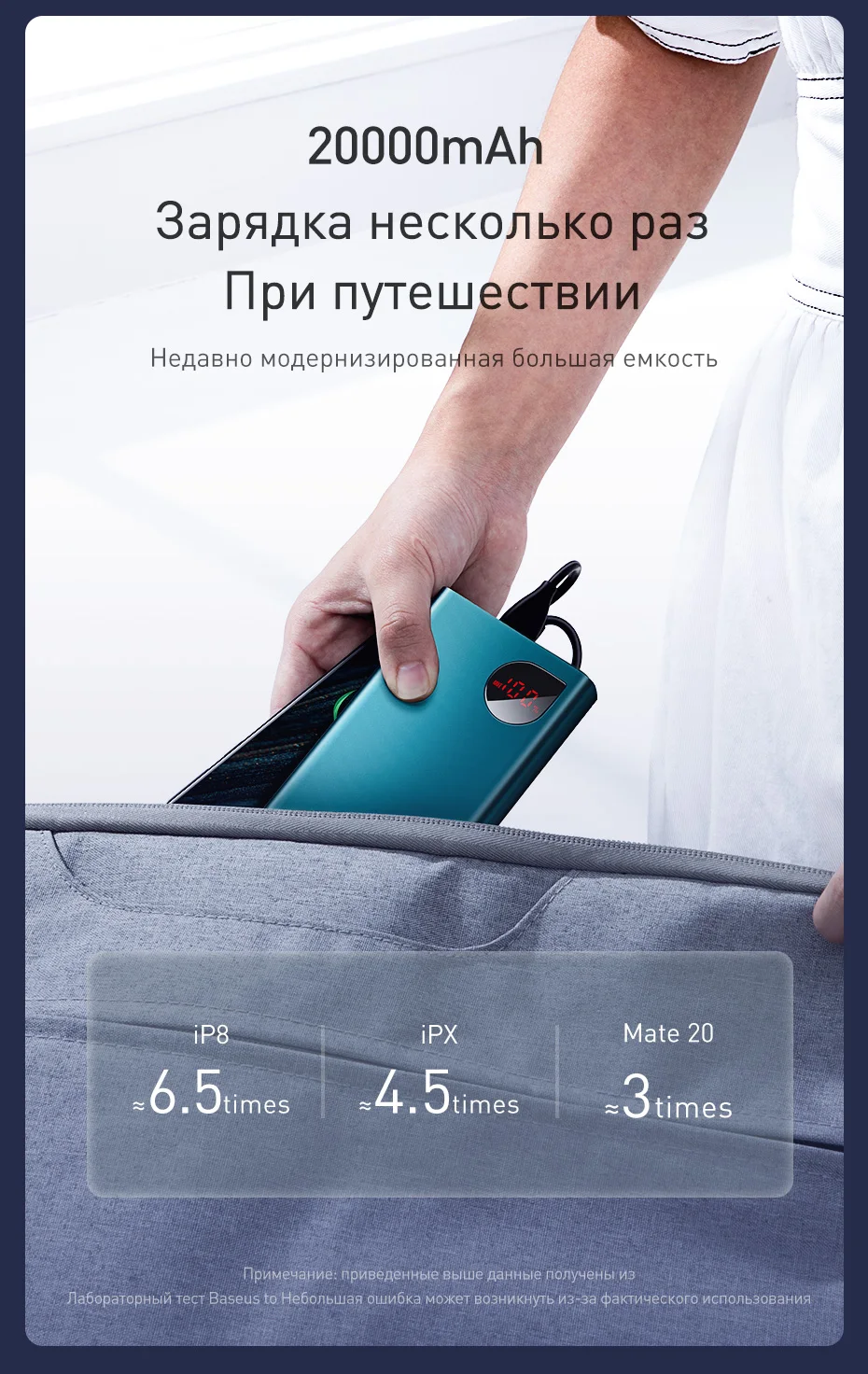 Baseus, 20000 мА/ч, внешний аккумулятор, быстрая зарядка, 4,0, 3,0, USB C, PD, быстрая зарядка, внешний аккумулятор для iPhone 11, портативное зарядное устройство