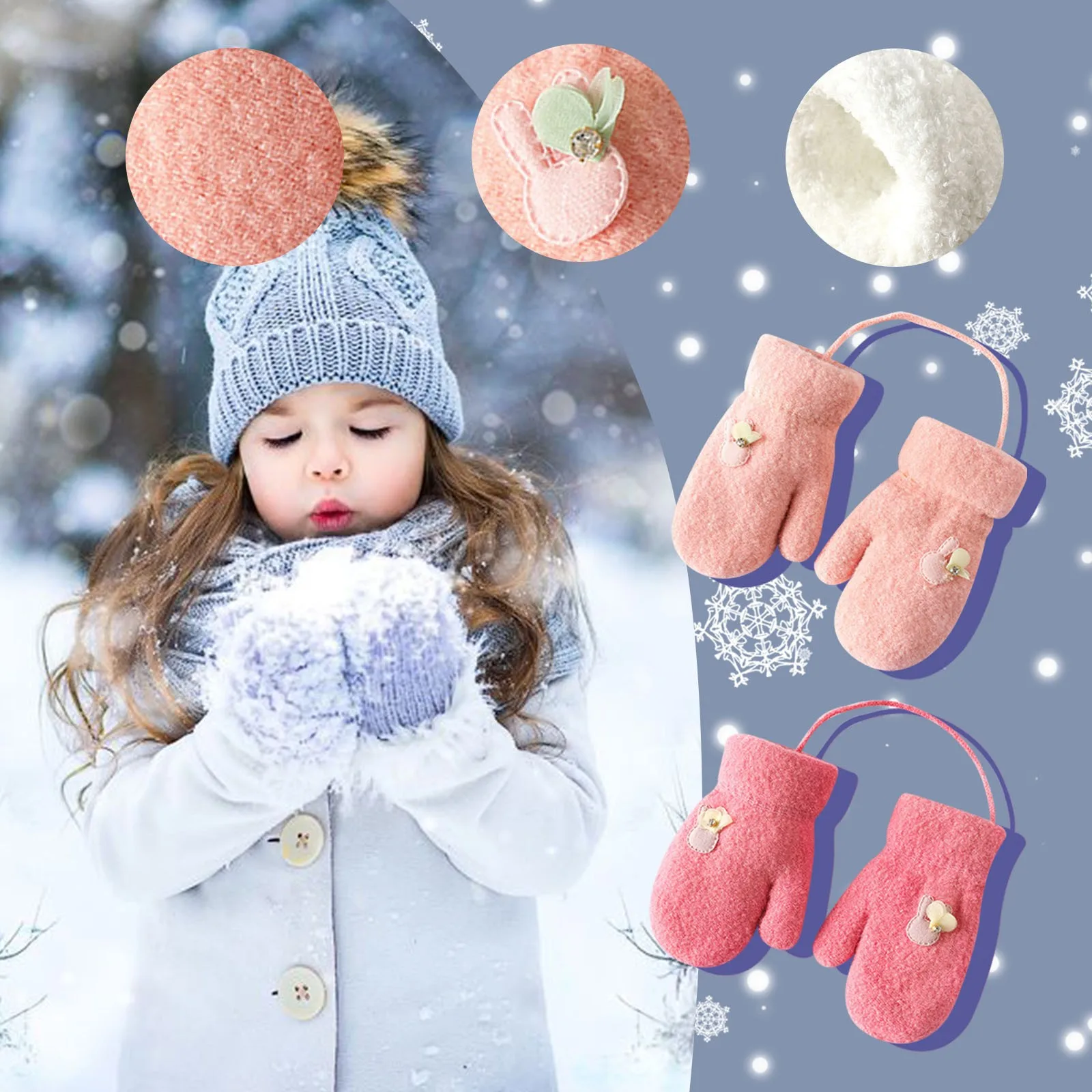 

Dropship Keep Warm Gloves Christmas Children's Deer Cute Cartoon Thick Protection Warm Plush Cartoon Elk Gloves перчатки детские