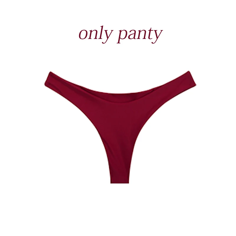 panty-red Бразильское бикини, купальный костюм для женщин, купальник размера плюс, Одноцветный купальник, сексуальный бандо, бикини, набор, пуш-ап, Maillot De Bain Femme - Цвет: panty-red