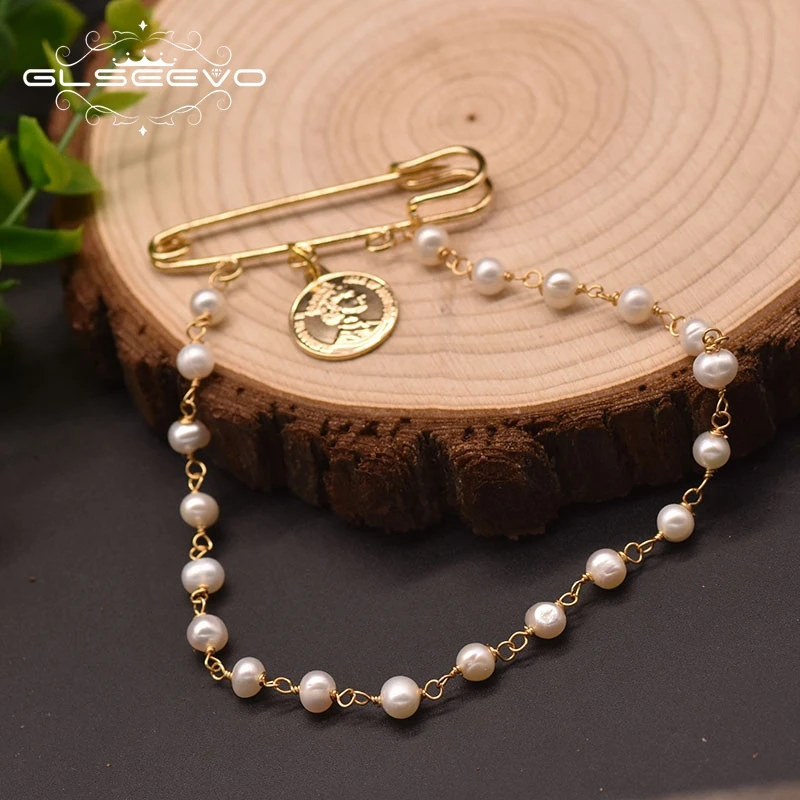 GLSEEVO в Корейском стиле из натурального пресноводного жемчуга брошь виде женские