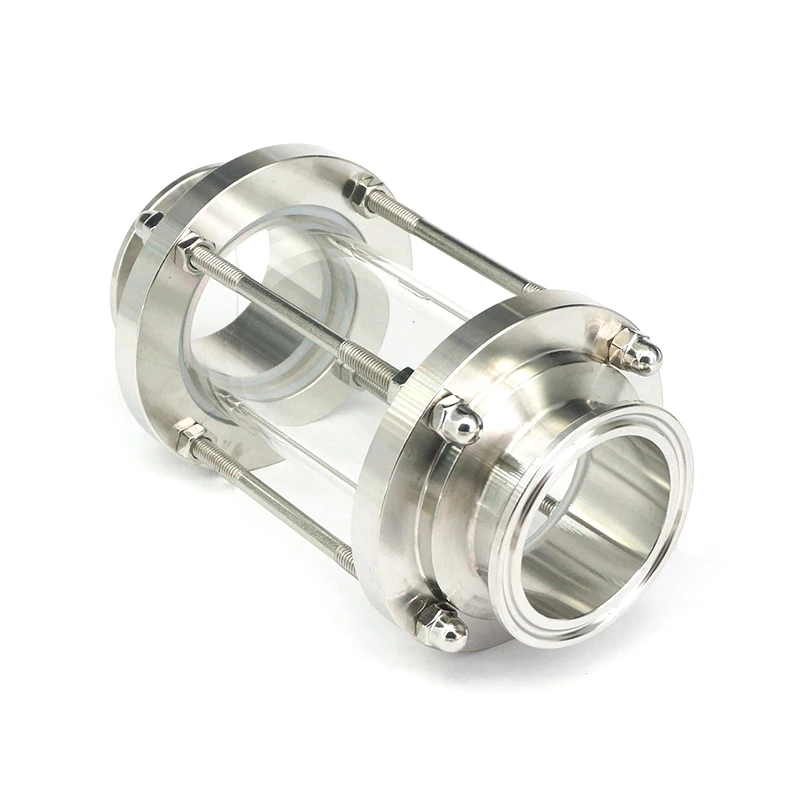 Фитинг санитарный из нержавеющей стали с тройным зажимом смотровое стекло для