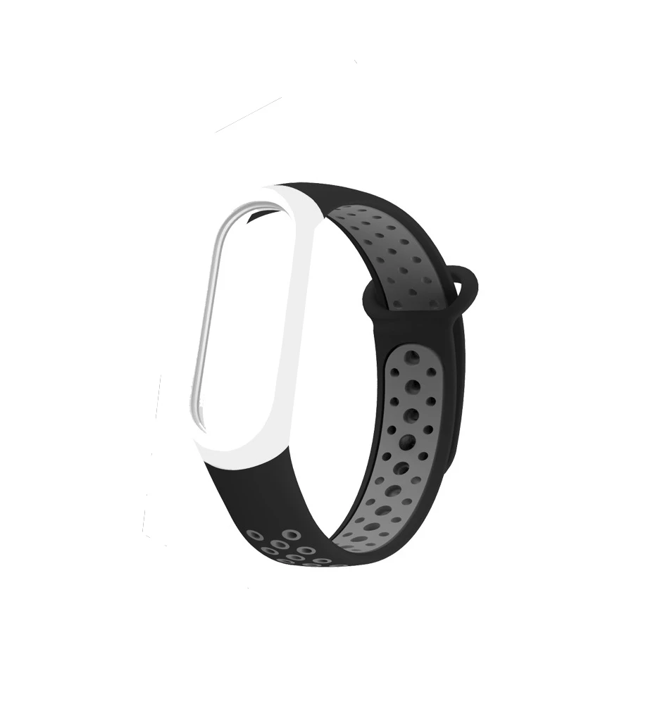 black grey Чехол-браслет для xiaomi mi band 4 mi band 3 силиконовый ремешок на запястье двойной цвет сменный ремешок для часов для xiaomi mi band 4 3 - Цвет: black grey