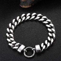 men simple 9mm stainless steel curb cuban link chain bracelets punk male wrist jewelry gifts gl0045