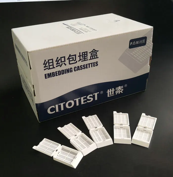 250pcs/box Lab POM material tissue cartridge embedding slice box white dehydration box tissue cassette