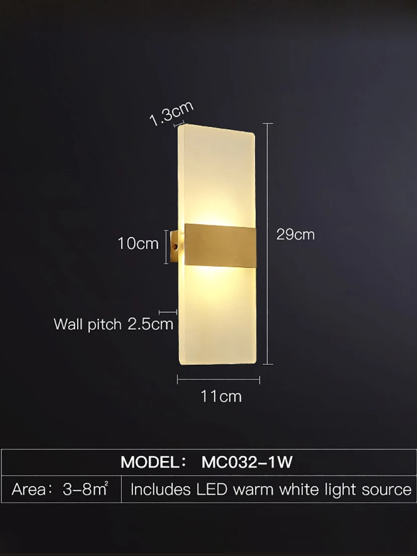 Настенный светильник MOONSHADOW светодиодный медный мягкий прикроватный теплый