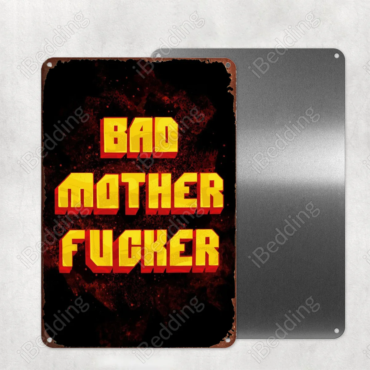 

Старинные металлические знаки Bad Mother Fcker 20x3 0 см, под заказ, номерные знаки, ретро-табличка, железная живопись, домашний декор