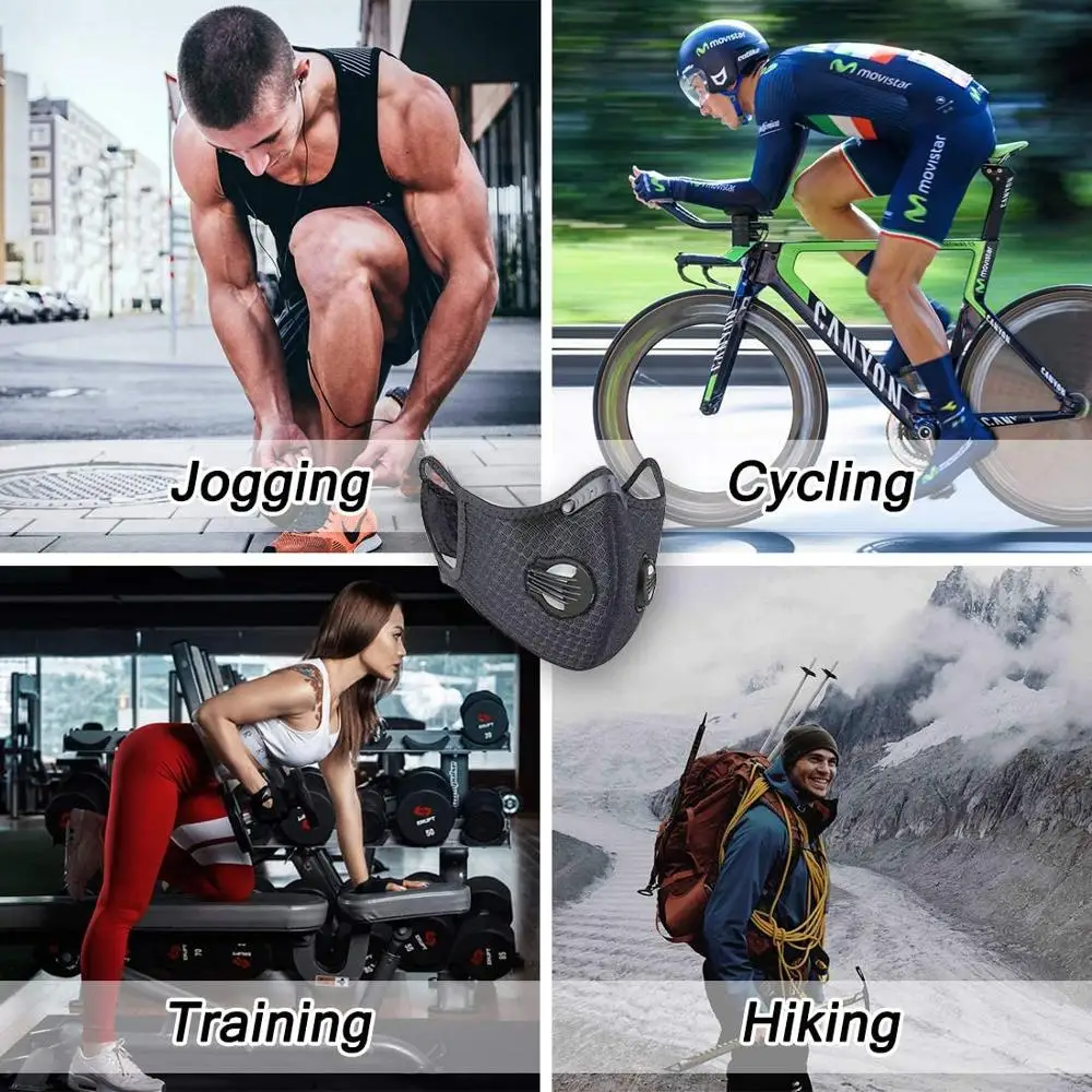 Многоразовые велосипедные маски моющаяся маска для лица и рта дышащая модная