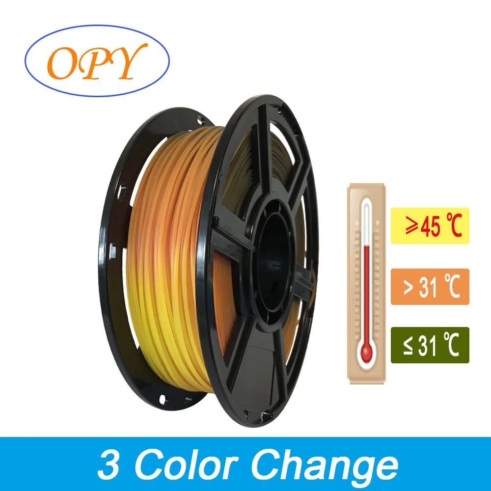 3D Temperature Color Change Filament Gradient 1.75Mm 1Kg 10M 100G Plastic Oliver Green Red Yellow Gray White