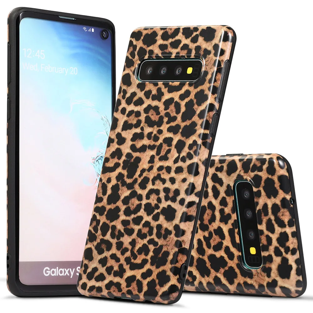 LAPOPNUT телефонные чехлы для samsung Galaxy S10 S9 S8 Plus Леопардовый принт тонкий противоударный гибкий матовый Силиконовый чехол - Цвет: brown