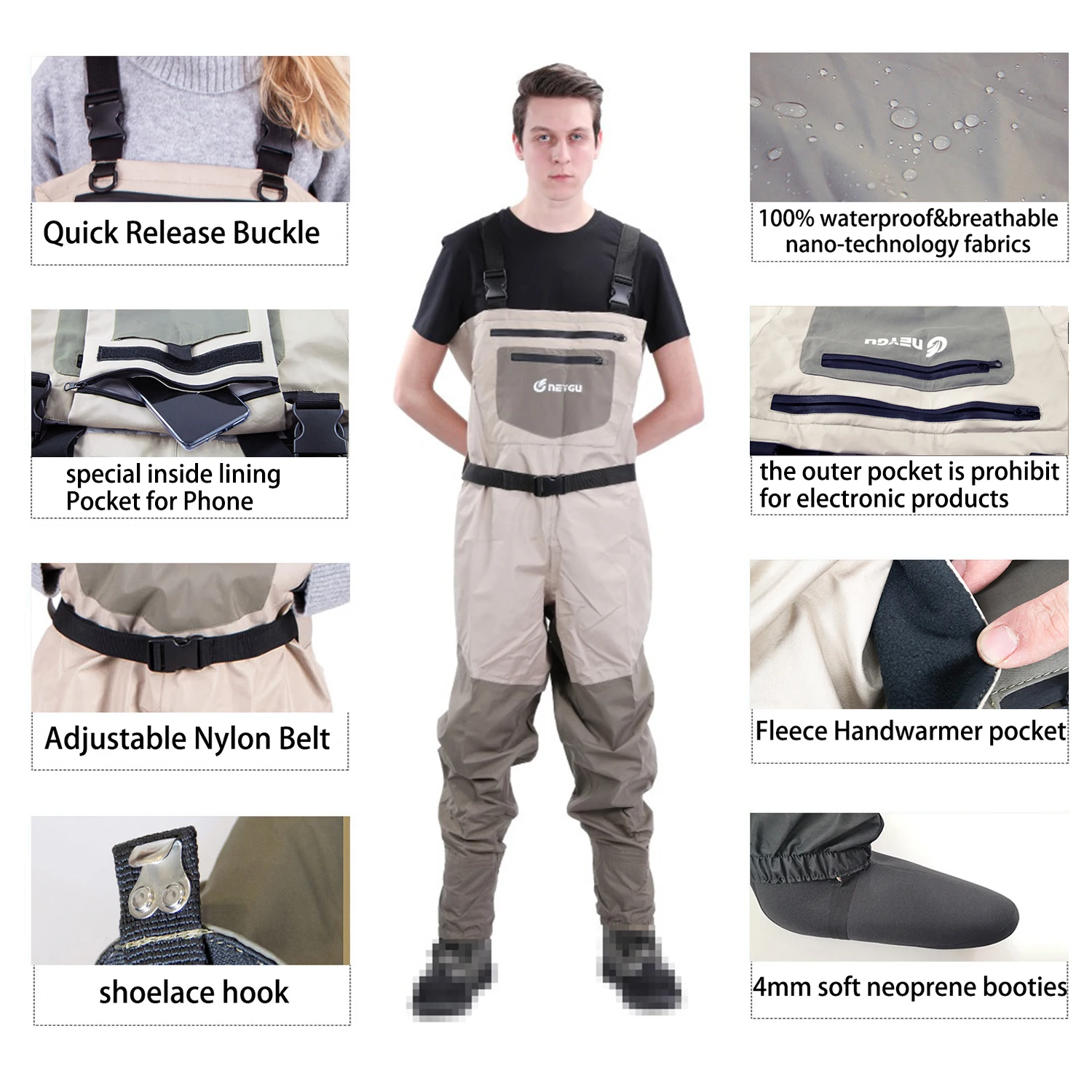 HANITE Мужская и женская Регулируемая водонепроницаемая одежда для быстрого