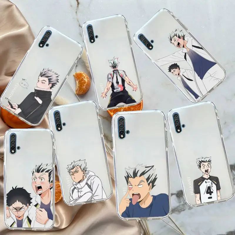 

haikyuu bokuto kotaro anime Phone Case Transparent for Huawei honor P mate 40 20 30 10 50 i 9 x mate pro lite 8a