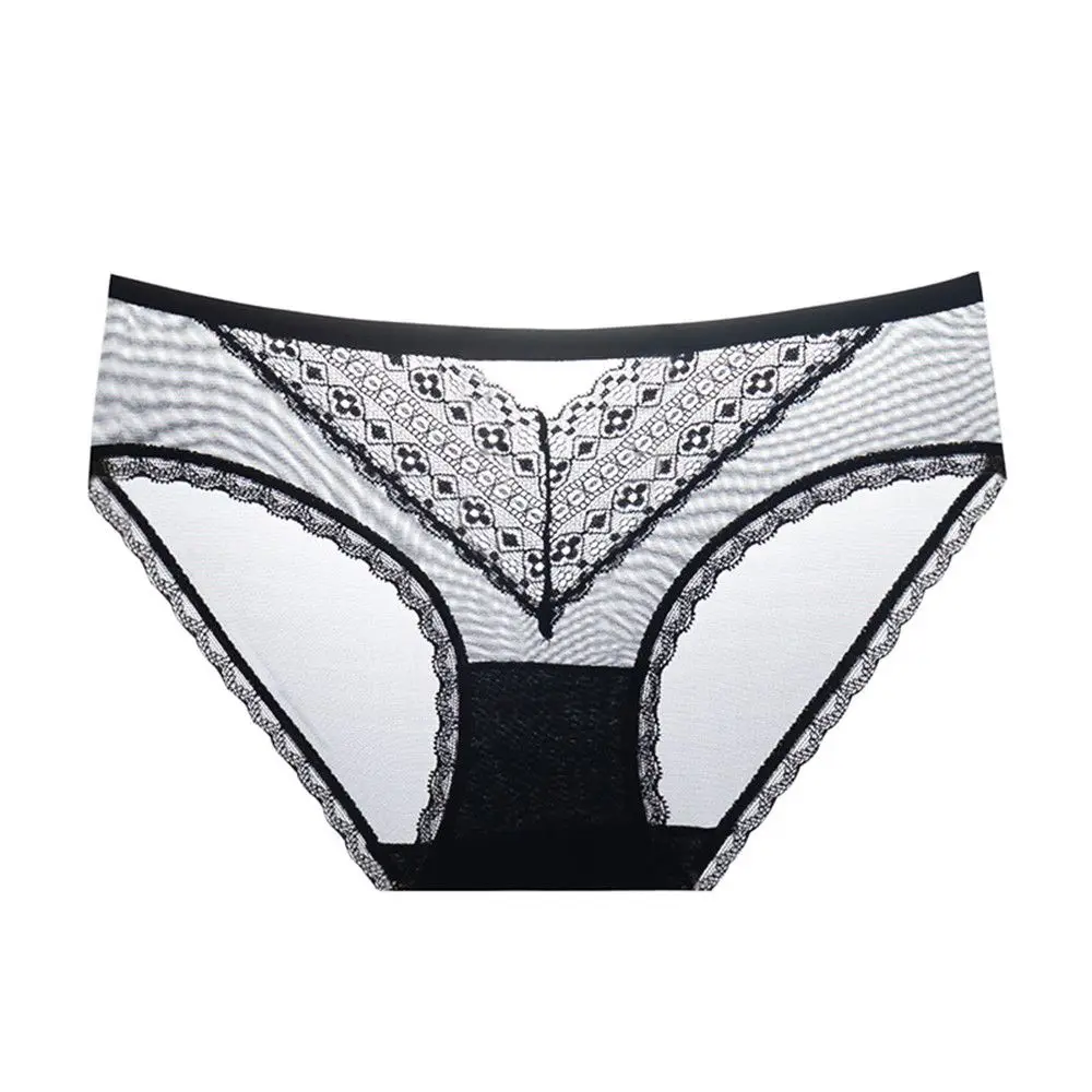 

Sexy Women's Panties Erotic Underwear Temptation Transparent Lingerie Hollow Out Girl Briefs Net Yarn Lace Underpants