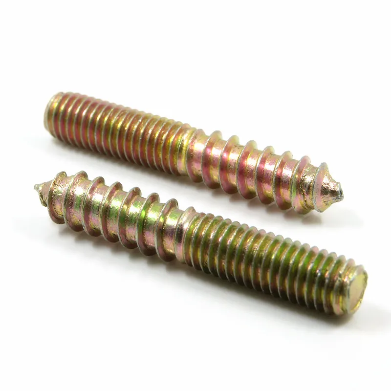 

M6 M8 M10 Hanger Bolt Wood To Metal Dowels Double Ended Furniture Fixing Self Tapping Screws Wood Thread Stud 10pcs