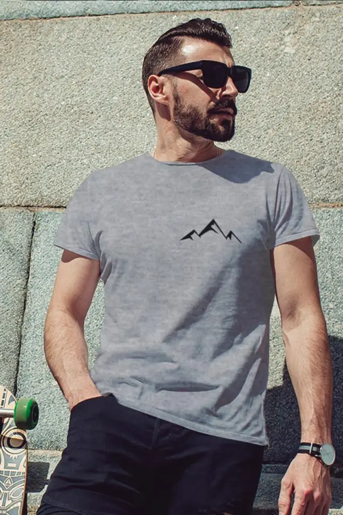 

Little Mountan Gray Outdoor Male Tshirt-T-Shirt