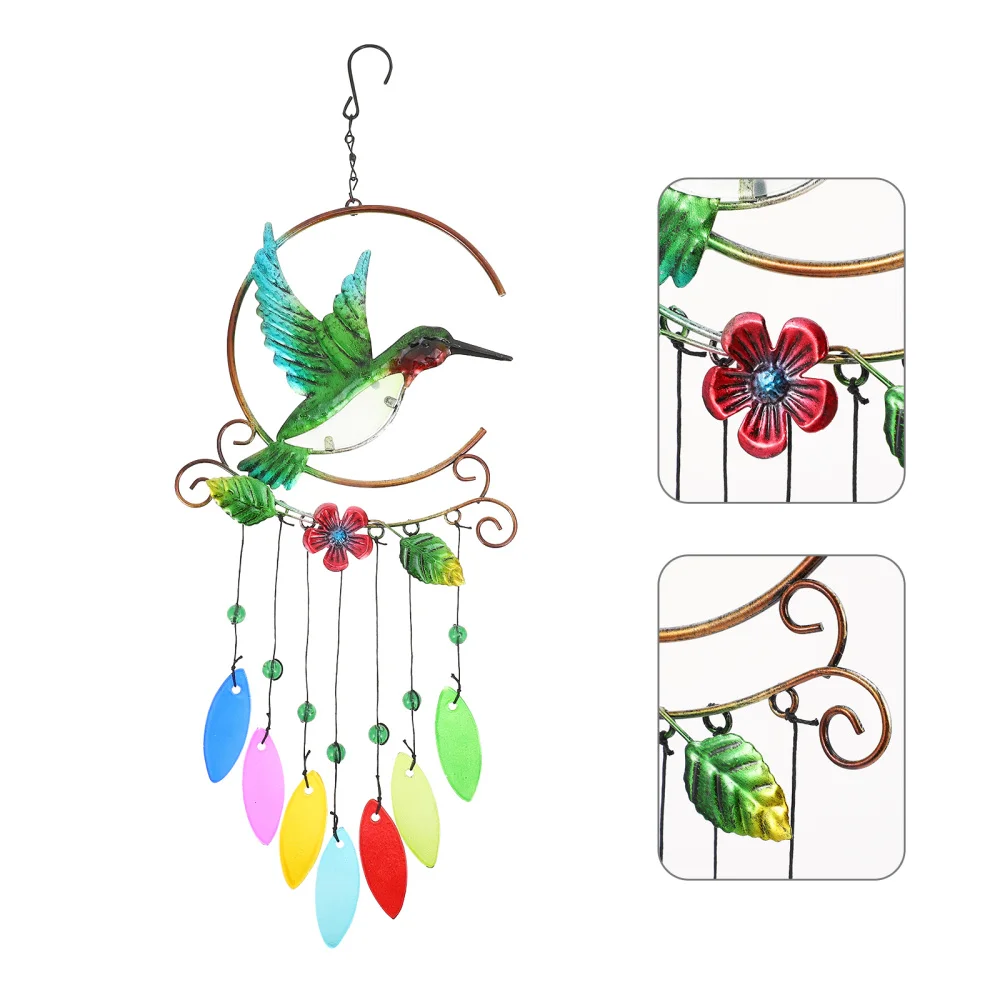 

1pc Exquisite Hummingbird Metal Pendant Wind Chime Hanging Decor Iron Handicraft