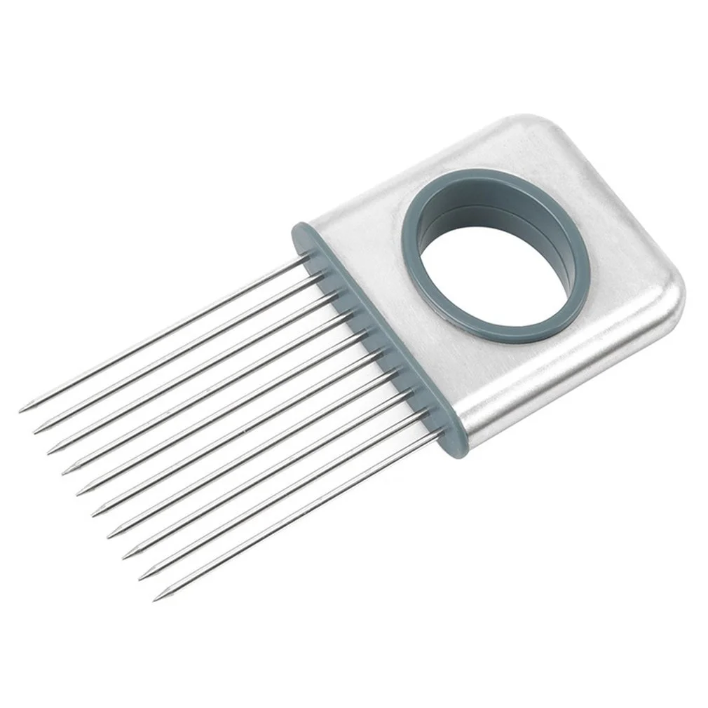 

Stainless Steel Onion Needle Onion Fork Vegetables Fruit Slicer Tomato Cutter Cutting Safe Aid Holder Kitchen Accessories Tools