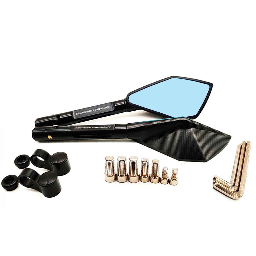 Синие антибликовые зеркала заднего вида на руль мотоцикла 2020 задний козырек для