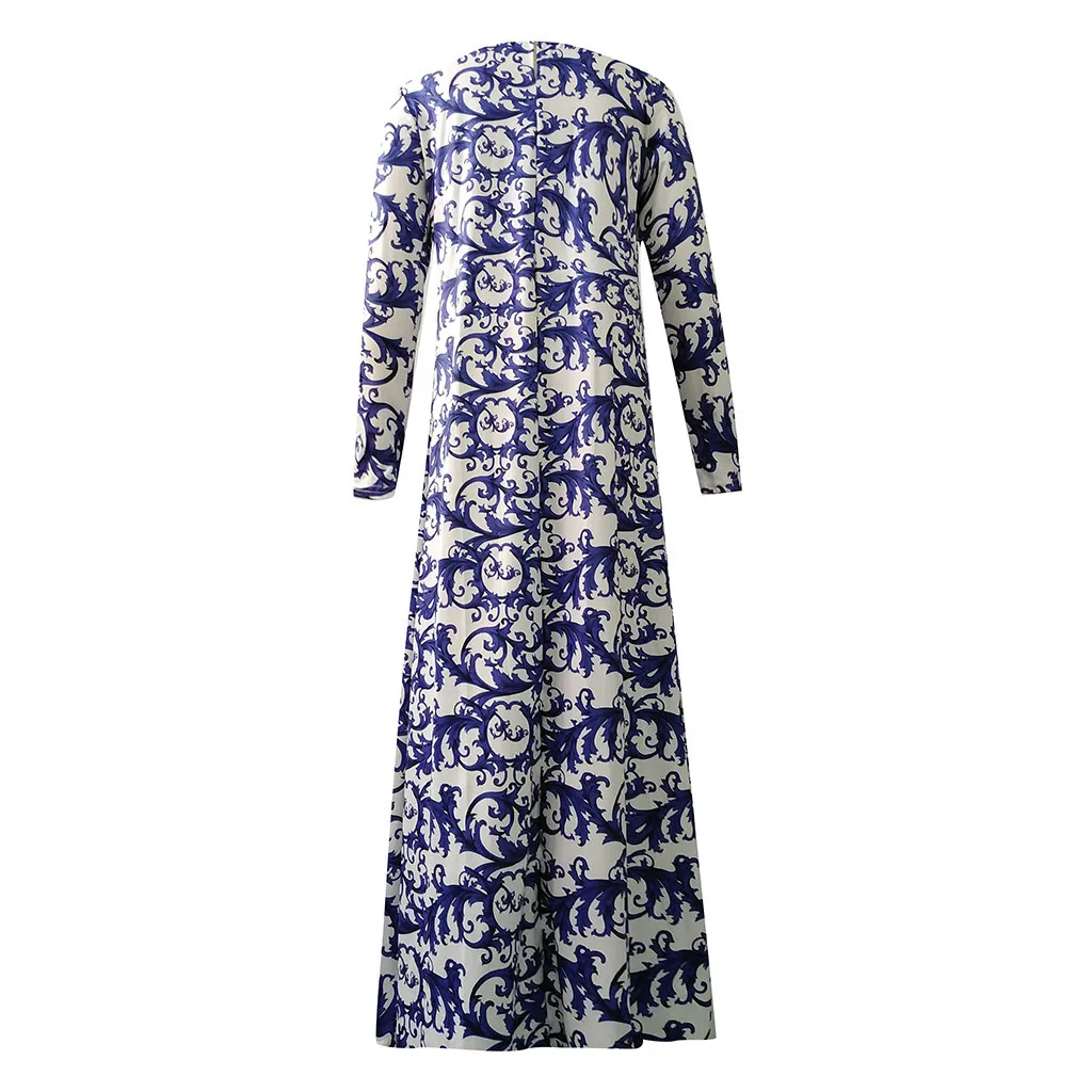 Макси платье с принтом трикотажное мусульманское абая свободное кимоно длинное