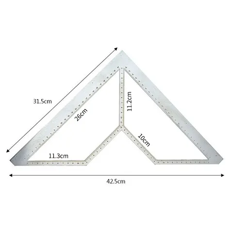 Линейка для слива пола из нержавеющей стали, многофункциональная треугольная линейка для плитки, измерительные инструменты для ванной комнаты с несколькими узорами