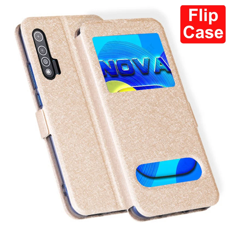 Чехол с открытым окошком для Huawei NOVA 6 5G, чехол Nova6 из искусственной кожи, флип-чехол, чехлы для Huawei nova6 6,57 дюйма, зеркальный чехол, оболочка