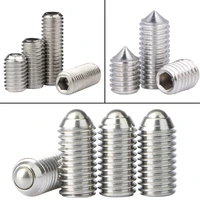 m3 m4 m5 m6 m8 m10 hex socket set grub allen cup cone point screw metric spring ball plunger pointmachinebolt 304stainless steel
