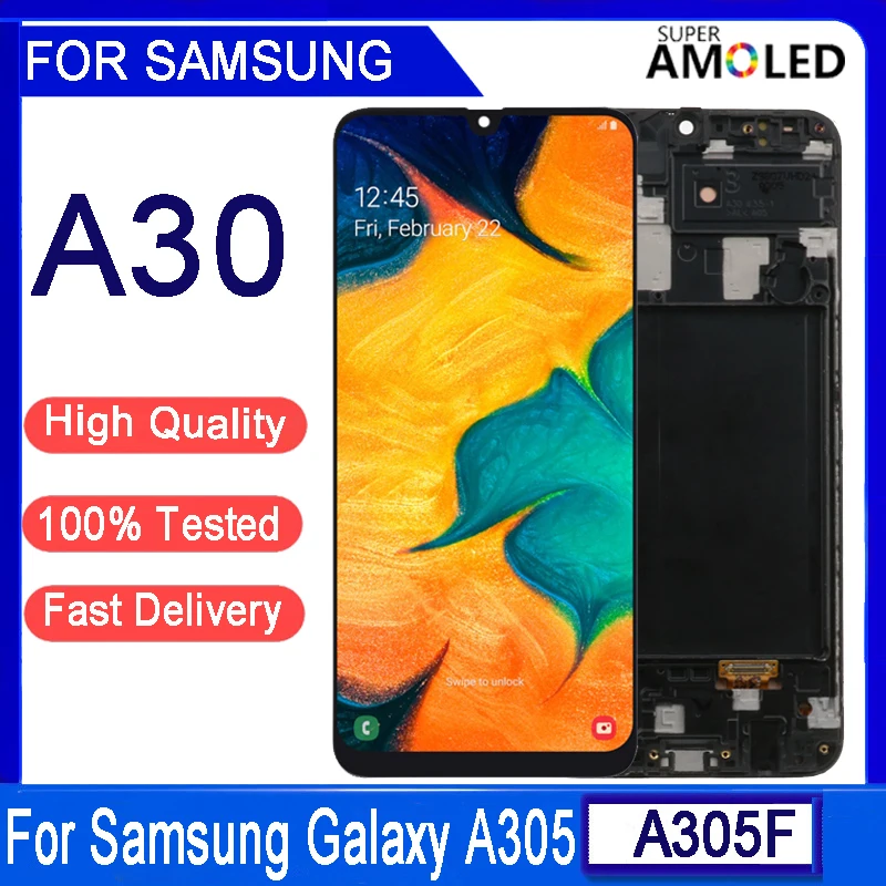 Оригинальный ЖК дисплей AMOLED 6 4 дюйма для Samsung A30 2019 A305 A305F A305FD экран с сенсорным