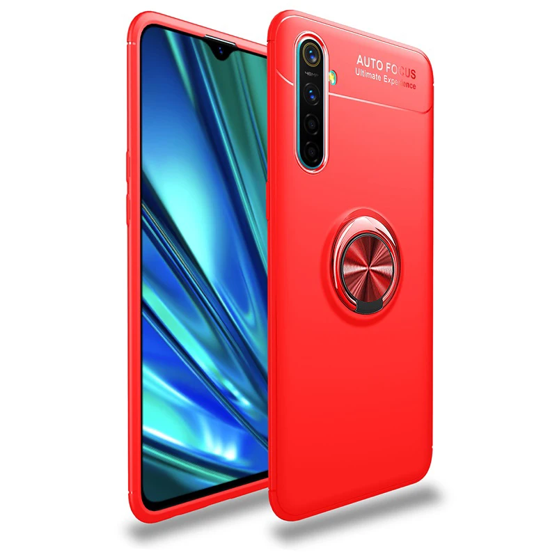 Красный Чехол для телефона OPPO Realme XT X2, кольцо-держатель для пальца, броня, задняя крышка для OPPO Realme XT X2 K5, мягкий силиконовый матовый ударопрочный корпус - Цвет: Красный