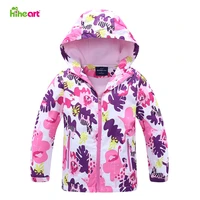 hiheart girls hooded jackets fleece lined coat flower windbreaker outerwear girls outdoor windproof for children 3 12t
