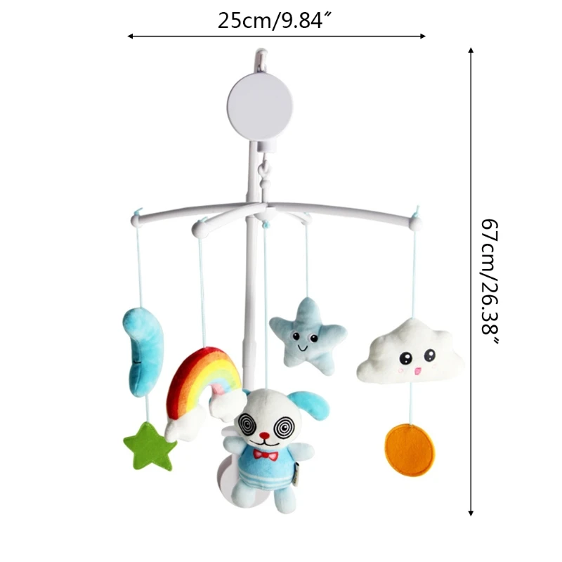 

L5YF Baby Crib Mobile Rattle Music Rotating Bed Bell Wind up Musical Box Infant Cot Toy Decoration for Newborn Boys Girls Gifts