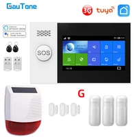 gautone pg107 wifi 4g 3g alarm system for home security with pir wireless solar siren support tuya remote control